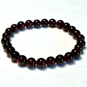 NWOT Vintage Y2K bead stretch bracelet dark red burgundy boho goth grunge